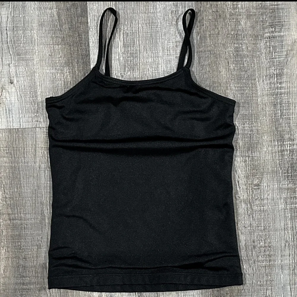 💞 Kids Medium Shiny Black Balera Dance Tank